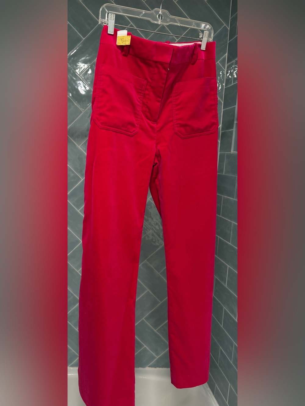 Victoria Beckham Pink Velvet Pants